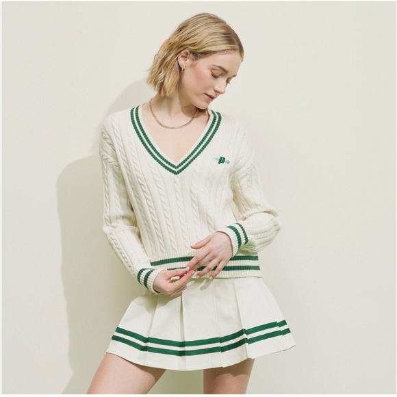 Prince Pickleball Sweaters - Prince Pickleball Retro Cricket Cable Knit Sweater Size XXL Preppy Tennis